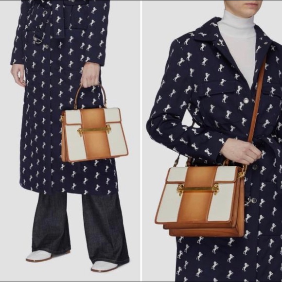 Medium Uptown Rockstud Brown Linen and
Burnished Calfskin Leather Tote - Picture 12 of 12